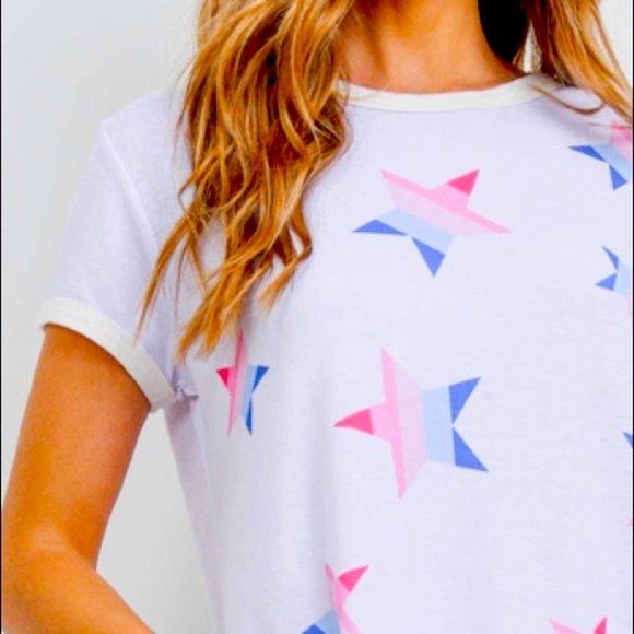 Red White blue star Short sleeve graphic print short sleeve tee, NEW!🇺🇸 - Picture 2 of 14